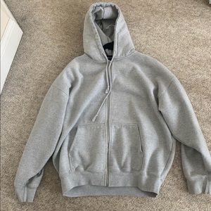Brandy Melville grey Carla zip up hoodie